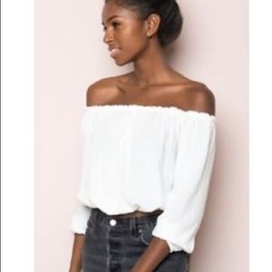 Brandy Melville white Maura off the shoulder top